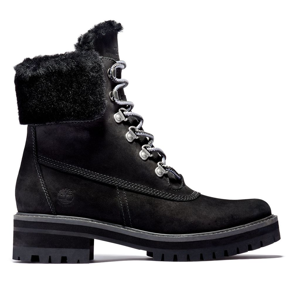 Botas Feminino - Timberland 6-Inch Courmayeur Valley Impermeavel - GBPUI8540 - Pretas